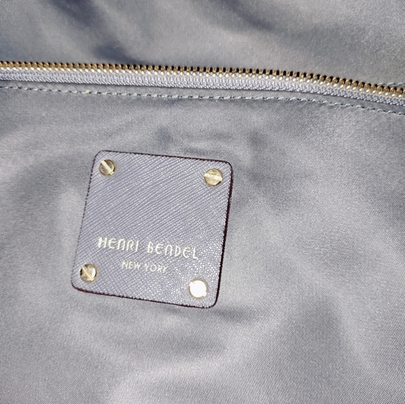 HENRI BENDEL Jetsetter Nylon Shopper Tote Gray with Gold Hardware Large - Picture 11 of 14